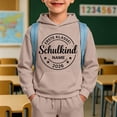 thumbnail image 2 of Little Boys Fall Clothes 2 Piece Outfits Letter Graphic Print Hooded Hoodie For Commemorative School Entry And Long Pant Kids Casual Clothes Set Size 7-8T, 2 of 5