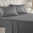 thumbnail image 2 of nipocaio Ensemble de Draps Grand Size - Extra Doux - Poches Profondes Sans Plis - Confortable – Draps Gris Foncé 4 Pcs, 2 of 5