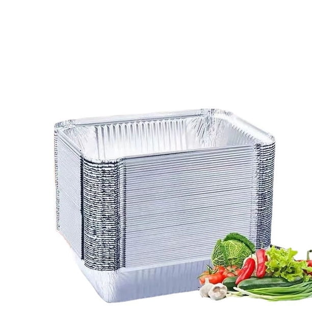 Moldes para pan de aluminio (50 unidades) de tamaño estándar, compatibles con estufas portátiles, perfectos para hornear pasteles, pan, pastel de carne, lasaña