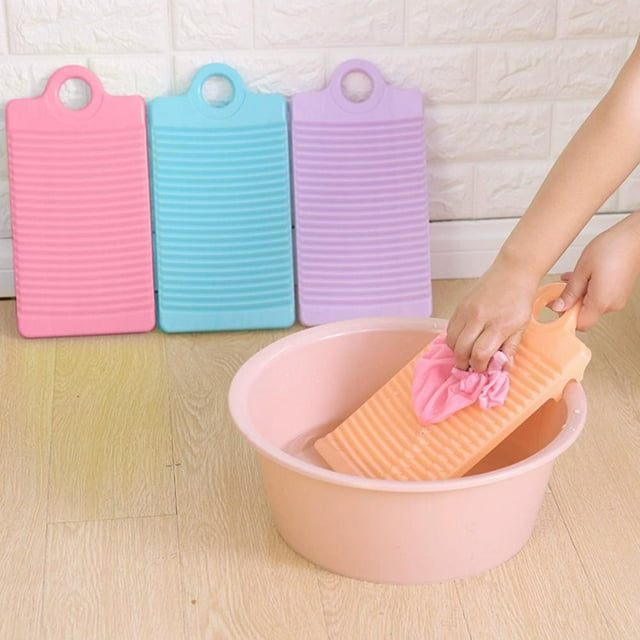 Feltree Handheld Portable Scrubbing Board for Laundry, Durable Plastic Wash Board with Thickening Design for Travel, Camping & Home Use