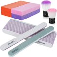 thumbnail image 1 of 22Pcs Manicure Tools Kit with 4 Nail Buffer Block 14 Straight Rubbing Strips 2 Polishing Strips 2 Mushroom Brush Professional Nail Manicure Set Portable Fingernail Files for for Nail Care, 1 of 11