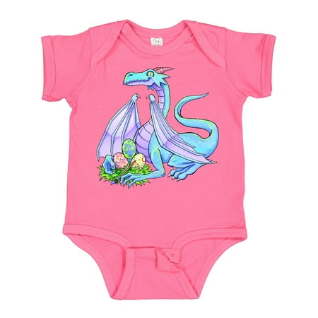 

Inktastic Blue Easter Dragon with Painted Eggs Gift Baby Boy or Baby Girl Bodysuit