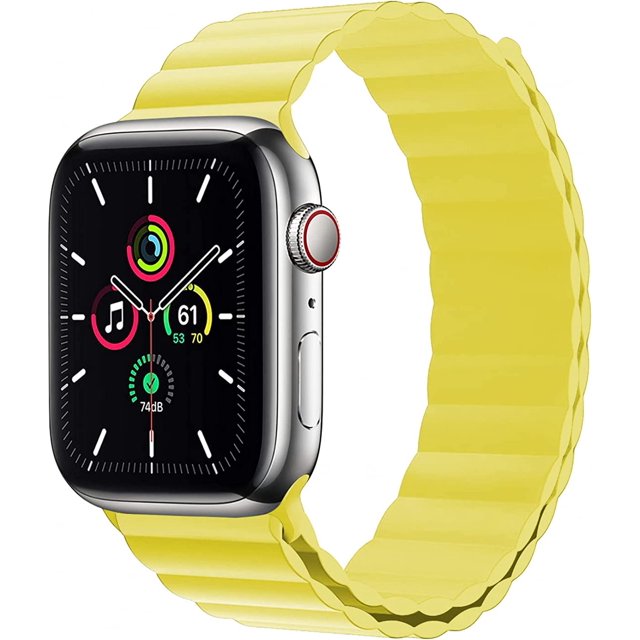 Magnetic Silicone Loop Band Compatible with Apple Watch Bands 38mm 40mm 41mm 42mm 44mm 45mm, Adjustable Loop Strap Soft Silicone Sport Wrist Band for Apple Watch Series 7 45 mm Series SE 6 5 4 3 2 1