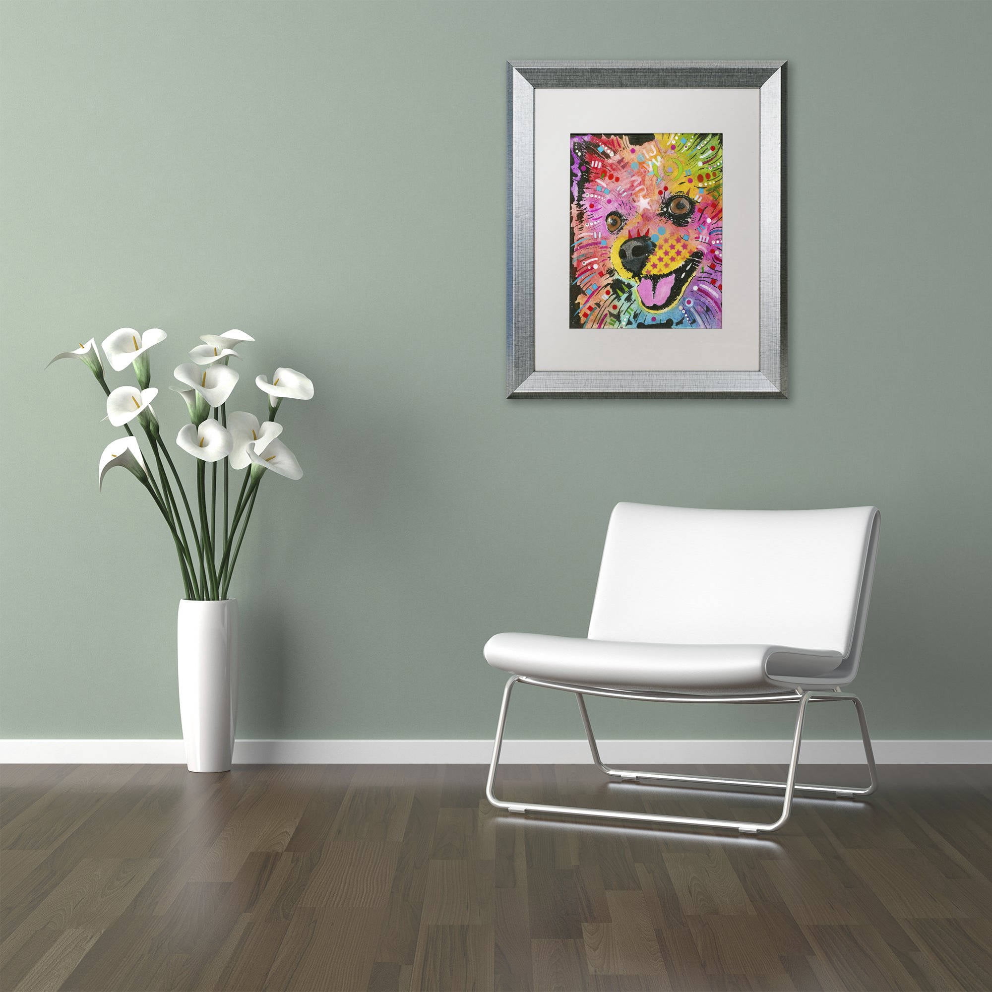 Trademark Fine Art "15" Canvas Art by Dean Russo, White Matte, Silver Frame