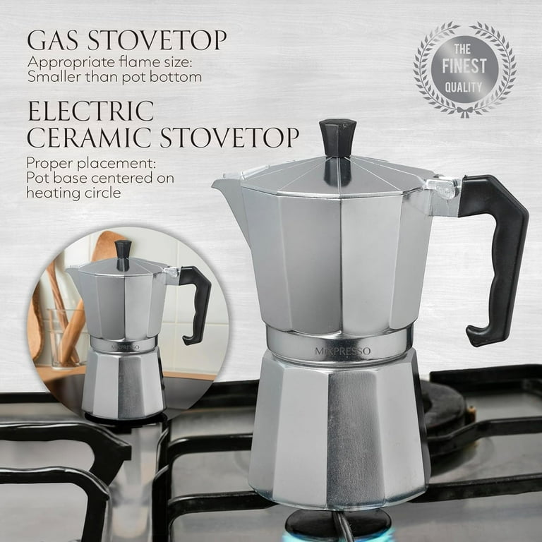 Mixpresso 9 Cup Moka Pot Cuban Coffee Maker Stovetop Espresso