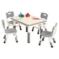 thumbnail image 1 of 5PCS Height Adjustable Kids Table Chair Set,Toddler Table 4 Chair Set with Graffiti Tabletop,Children Multi-Activity Table,for Classrooms,Daycares, 1 of 7