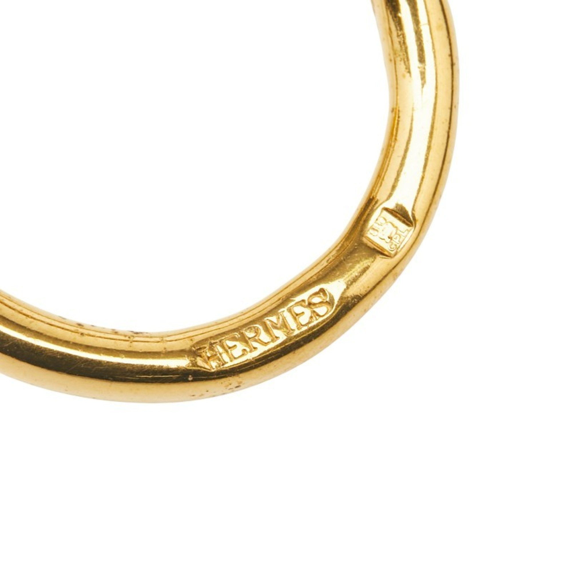 Pre-Owned Hermes Jumbo Scarf Ring, Gold Plated, Women's, HERMES