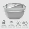 thumbnail image 3 of Bentgo Salad Container - 6.75 cup Bowl with 4-Compartment Toppings Tray, Leak-Proof Dressing Container, Reusable Fork, BPA-Free Lunch Box for Meal Prep & Food Storage; Removable Bento Tray (Gray), 3 of 8