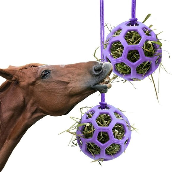 HAHDAXIA Horse Treats Ball Goat Feeder Ball Horse Hay Feeder Ball or Horse Horse Goat Sheep Relieve Stress, Horse Stable Stall Paddock Rest (Purple)