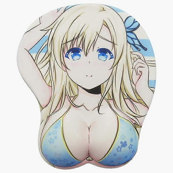 Non Slip Mouse Pad Wifu Mousepad Anime Gaming Pretty Funny Mouse Pad With Gel Wrist Support Purple