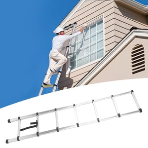 Extension Ladder, 330.7 Lb Bearing Capacity Telescoping Anti Slip Foot Multifunctional 2m Stair  for Wall Printing