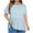 Light Blue, variant on Aofany Womens Plus Size Tops Short Sleeve T Shirts Round Neck Ruffle Flowy Tee Shirts Causal Summer Tunics Blouses