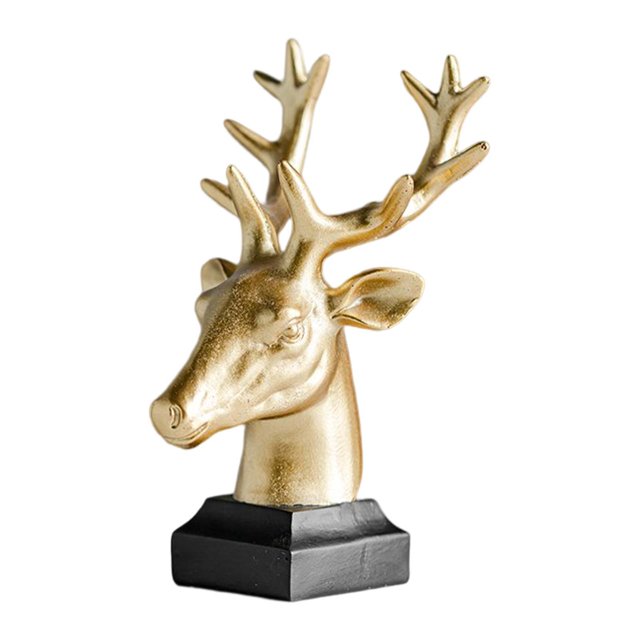 Ounissouiy Deer Head Statue Decorative Sculpture for Housewarming Room, Gifts Living Decoración del hogar