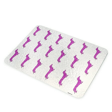 

KuzmarK Glass Cutting Board - Dachshund Dogs Pink