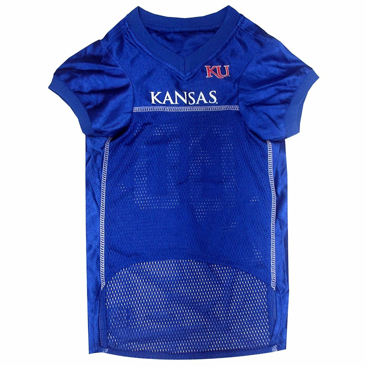 Pets First Collegiate Kansas Jayhawks Football/Basketball Mesh Jersey for Pet Dog. available in 40+ Teams - Medium