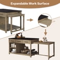 thumbnail image 2 of 60" Extendable Kitchen Island, Closet Island with Drawers and Shelves, Wood Kitchen Prep Table on Wheels with Power Outlets, Coffee Bar Table for Dining Room, Home Bar, 2 of 8