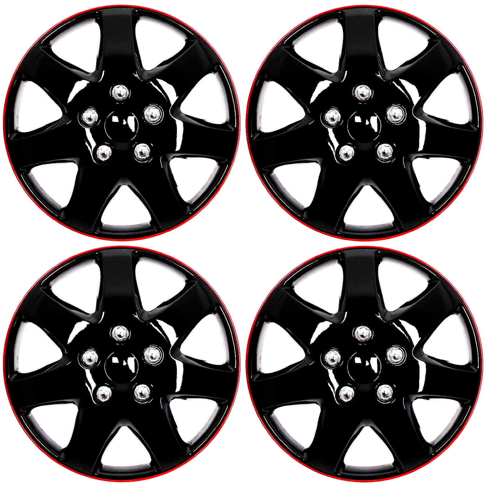Set of 4 Black Label Premium Wheel Cover Finish ABS Hubcap For 16" Wheel 