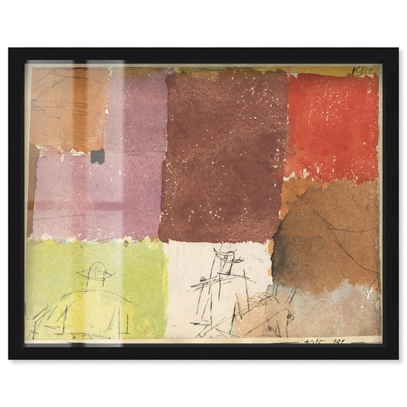 Composition with Figures 1915 Shadowbox Print Western Art by Art Remedy, Black Frame, 20 x 16