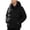 Black, variant on Men's Hooded Puffer Jacket Insulated Quilted Full Zip Winter Coat Drawstring Hood Casual Short Padded Parka