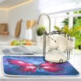 thumbnail image 5 of Dish Drying Mat Kitchen Pad Large Counter Absorbent Dish Mats Drainer Red Watercolor Painting Of A Butterfly, 5 of 8