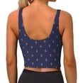 thumbnail image 3 of Lsque Anchors Heart Blue Printed Women'S Sports Bra, Compression, Moisture Wicking, High-Impact Sports Bra For Women,Supportive sports bra-Medium, 3 of 9