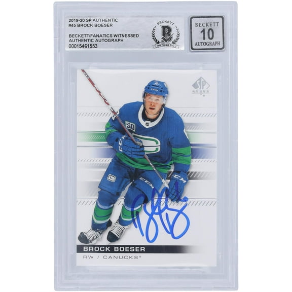 Brock Boeser Vancouver Canucks Autographed 2019-20 Upper Deck SP Authentic #45 Beckett Fanatics Witnessed Authenticated 10 Card - Fanatics Authentic Certified