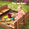 thumbnail image 2 of Sandbox Play22 de madera grande para niños con tapa, bancos y forro, 2 of 8