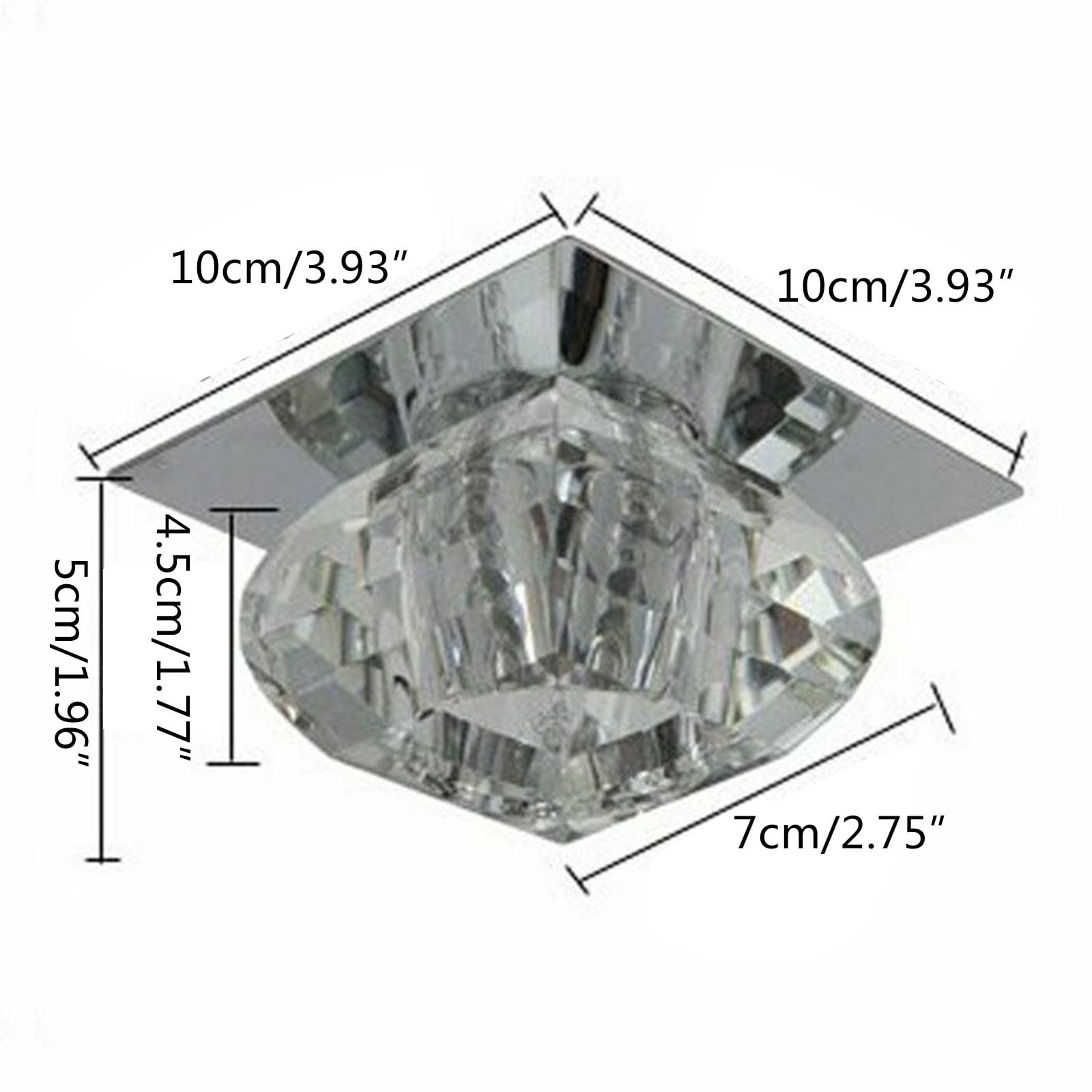 Crystal Ceiling Light Fixture, Hallway Flush Mount Ceiling Lights, LED Ceiling Lamp for Dining Bedroom Kitchen Bathroom