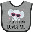 thumbnail image 3 of Inktastic Elephant My Great Aunt Loves Me Boys or Girls Baby Bib, 3 of 4