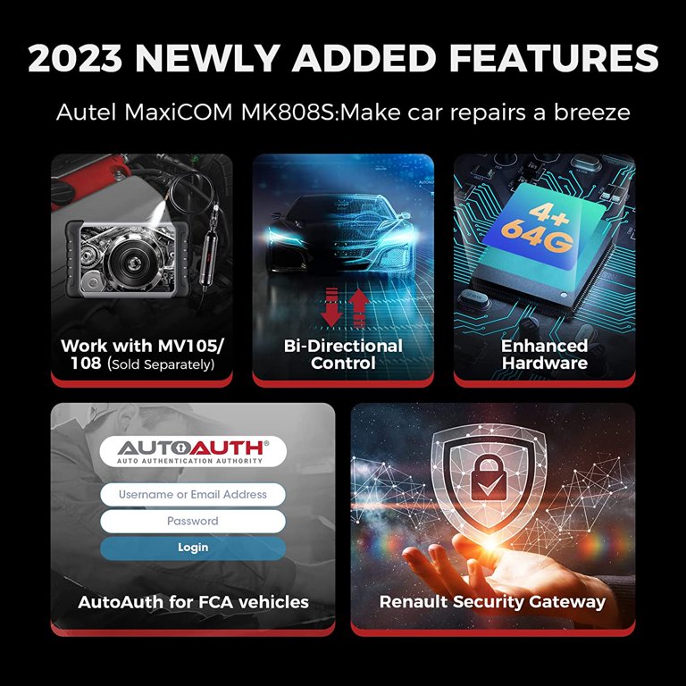 Autel Scanner MaxiCOM MK808S Car Diagnostic Scan Tool Bi-directional All  Systems Diagnosis 28+ Services Active Test,Injector Coding/EPB/BMS/SAS/TPMS  Same as MX808 MK808 - Walmart.com
