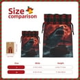 thumbnail image 3 of Rocae Red Moon Shark Sailboat Print Christmas Drawstring Linen Gift Bag with Drawstrings Treat Bag Goody Present Bags for Christmas Party Favor, 3 of 8