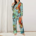 thumbnail image 3 of Junzan Retro Seamless Flying Butterflies Print Womens Pajama Sets,Long Sleeve Button Down For Women Pjs 2 Piece, 3 of 9