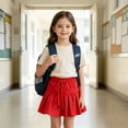 thumbnail image 5 of LIIPEE Solid Color Skirt For Girls Casual Elastic Waist Cute A Line Skirts Kids Comfortable Breathable Everyday School Wear,13-14 Years, 5 of 6