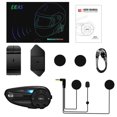 thumbnail image 2 of Casque Bluetooth-compatible Moto 2 Passagers Appairage Rapide Interphone Sans Fil Étanche Noir, 2 of 4