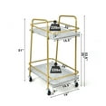 thumbnail image 2 of Gymax Gold Serving Cart Utility Trolley on Wheel Rolling Kitchen Rack w/Handle, 2 of 10
