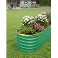 thumbnail image 3 of Adoolla Outdoor Galvanized Raised Garden Bed, Oval Elevated Planter Box for Growing Vegetables Flowers and Herbs, 3 of 7