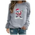 thumbnail image 1 of Longs Chandails de Noël pour Femmes Mode Décontractée Imprimé de Noël Col Rond Chandail Manches Longues Chandails pour Femmes Col Haut Chandails pour Femmes, 1 of 7