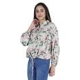 thumbnail image 2 of Moomaya Printed Tops For Womens Balloon Sleeve Collared Button Down Casual Shirt, 2 of 7