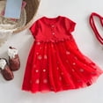 thumbnail image 2 of MEZZALL Robe en Maille à Manches Courtes pour Filles Tout-Petits avec Imprimés de Broderies Colorées, Robes de Fête Dansante, Robe d'Été de Plage Mignonne pour Usage Quotidien 6-7 Ans, 2 of 7
