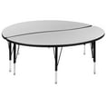 thumbnail image 2 of Flash Furniture Emmy 2 Piece Emmy 60" Circle Wave Flexible Grey Thermal Laminate Activity Table Set - Height Adjustable Short Legs, 2 of 11