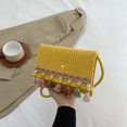 thumbnail image 3 of Bolso bandolera para mujer Hebilla Tejido de paja Almacenamiento Monedero Borla Suave Verano Hobo Bag, 3 of 6