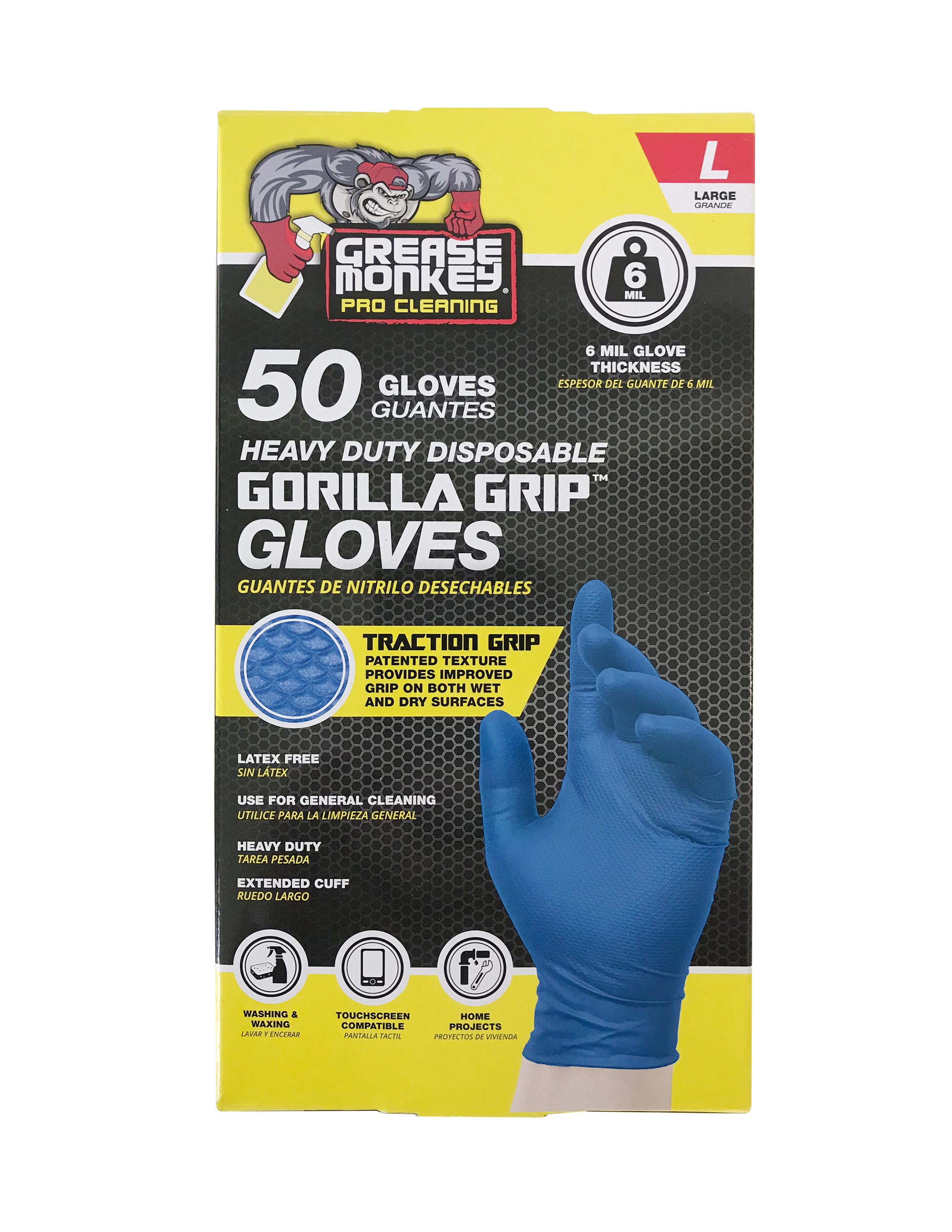 Grease Monkey Gorilla Grip Nitrile Gloves 50Ct USPS PRIORITY SHIPPING 