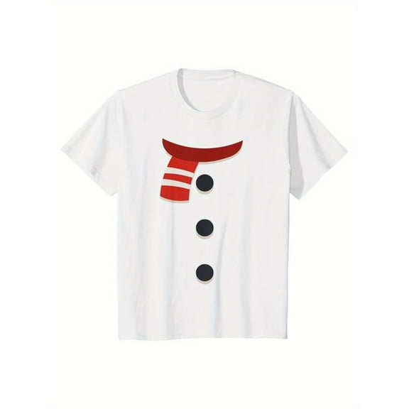 Christmas Printed Tee Mens Cotton Holiday Graphic T Shirt Casual Short Sleeve Top Outdoor Xmas Clothes White S-5XL