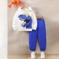 thumbnail image 2 of UAYOTSE Toddler Boys 2 Piece Dinosaur Hooded Outfit Graphic Hoodie Elastic Cuff Pants Kids Playwear Size 5-6 Years, 2 of 8