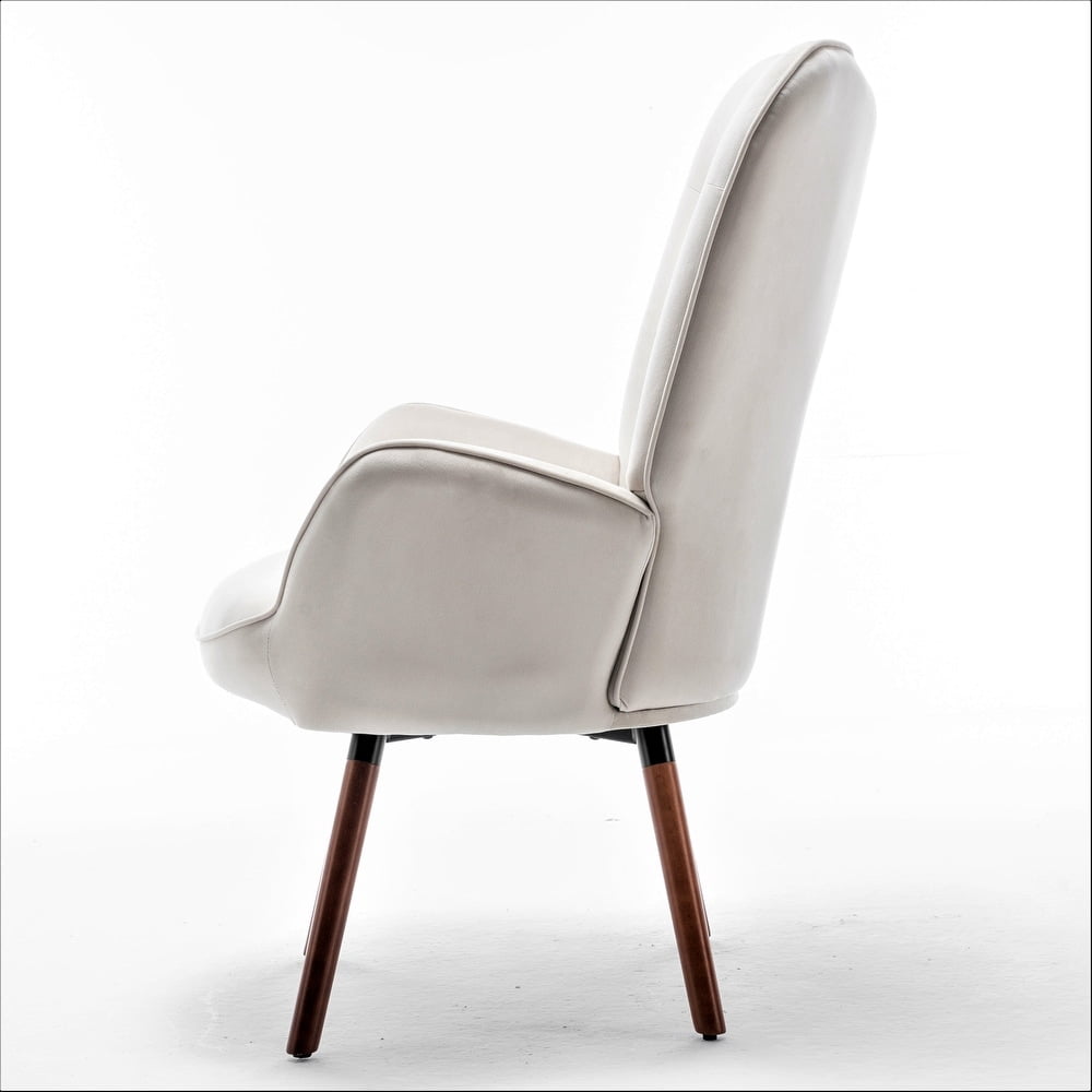 US Pride Furniture Kreedence 26.38" W Microfiber Wing Back Armchair, Ivory
