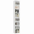 thumbnail image 1 of Homfa Tour Multimédia à 8 Niveaux, Unité de Rangement pour CD DVD avec 4 Tablettes Ajustables pour Salon Chambre, Blanc, 1 of 7