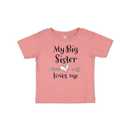 

Inktastic My Big Sister Loves Me- Heart Gift Baby Boy or Baby Girl T-Shirt