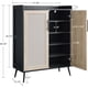 thumbnail image 3 of Qinaqin 5-Tier Negro Rattan Shoe Gabinete con 2 Ajustable Shelves cm de Profundidadoors y Resistente Metálico Legs Ideal Farmhouse Organizador para Entryway Alturaallway o Living Sala, 3 of 7