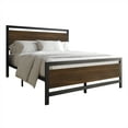 thumbnail image 2 of Castle Place Metal Platform Bed, King Size, Simple Design, Brown, 2 of 7