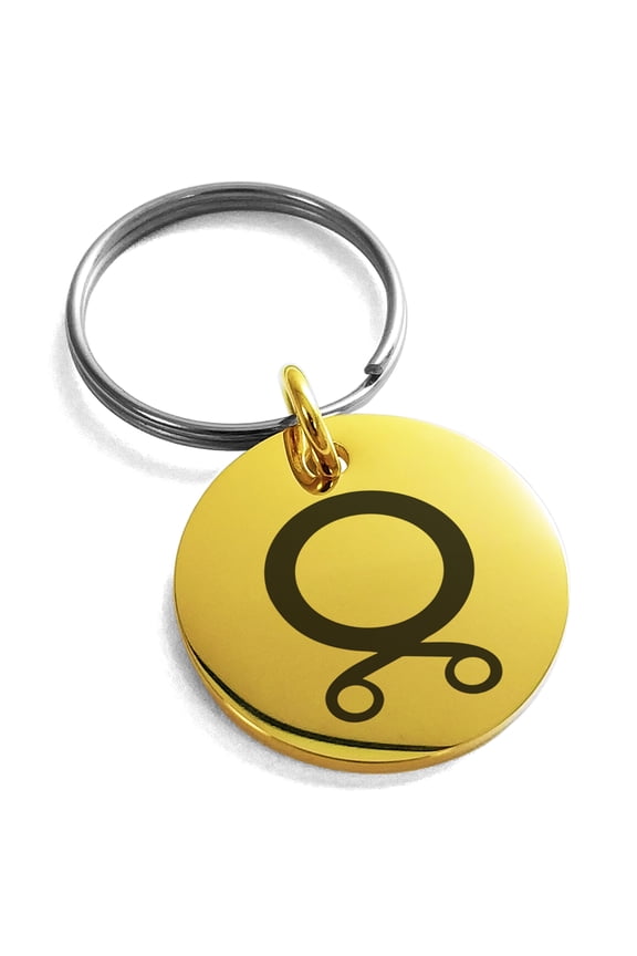 Stainless Steel Troll Cross Viking Norse Engraved Small Medallion Circle Charm Keychain Keyring